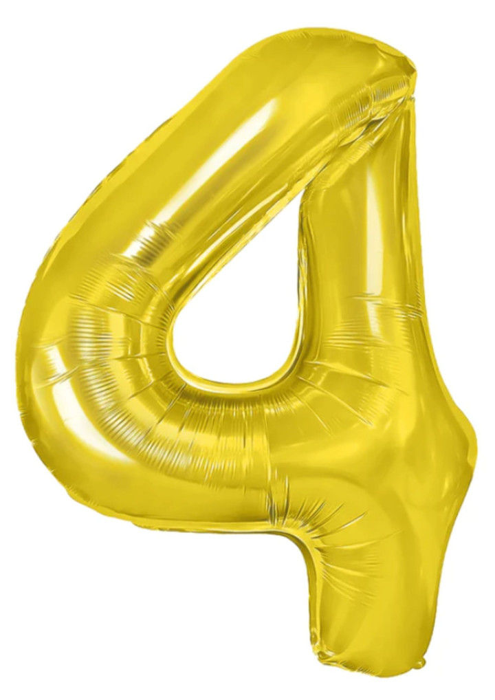 Balon cyfra "4" złota 100cm